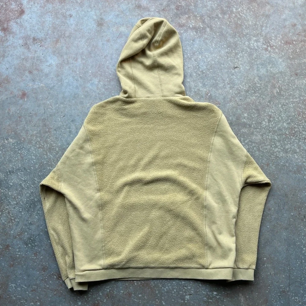 Alo Yoga Womens Mixed Media Fleece Oversized Hoodie Mustard Yellow Size L